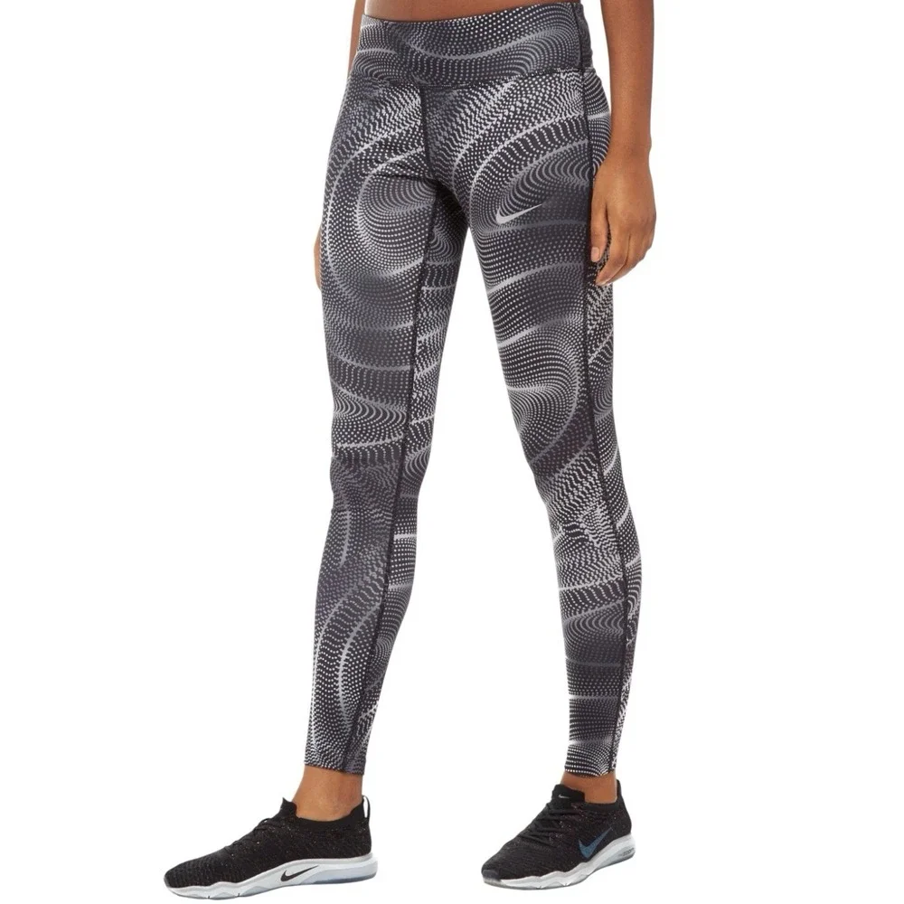Nike Dri Fit Power Essential Running Tights w/ Back‎ Zip Pocket 890419 Sz M #551